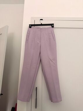 Zara Lavender Tailored High-Waist Trousers